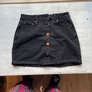 Black denim skirt, size 8